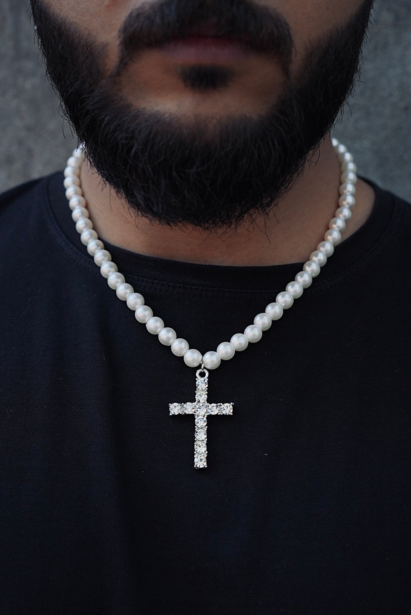 PEARL CROSS NECKLACE