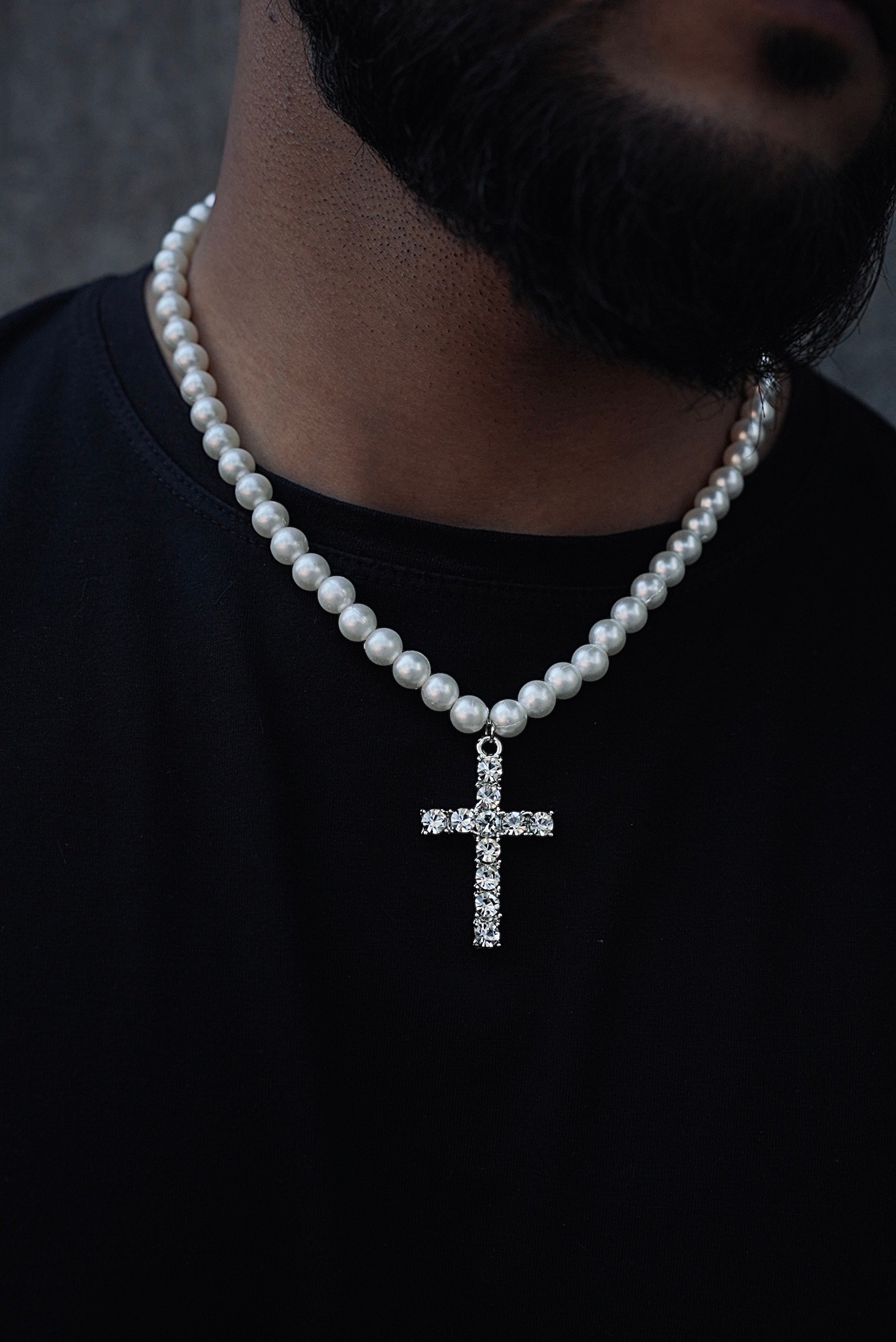 PEARL CROSS NECKLACE